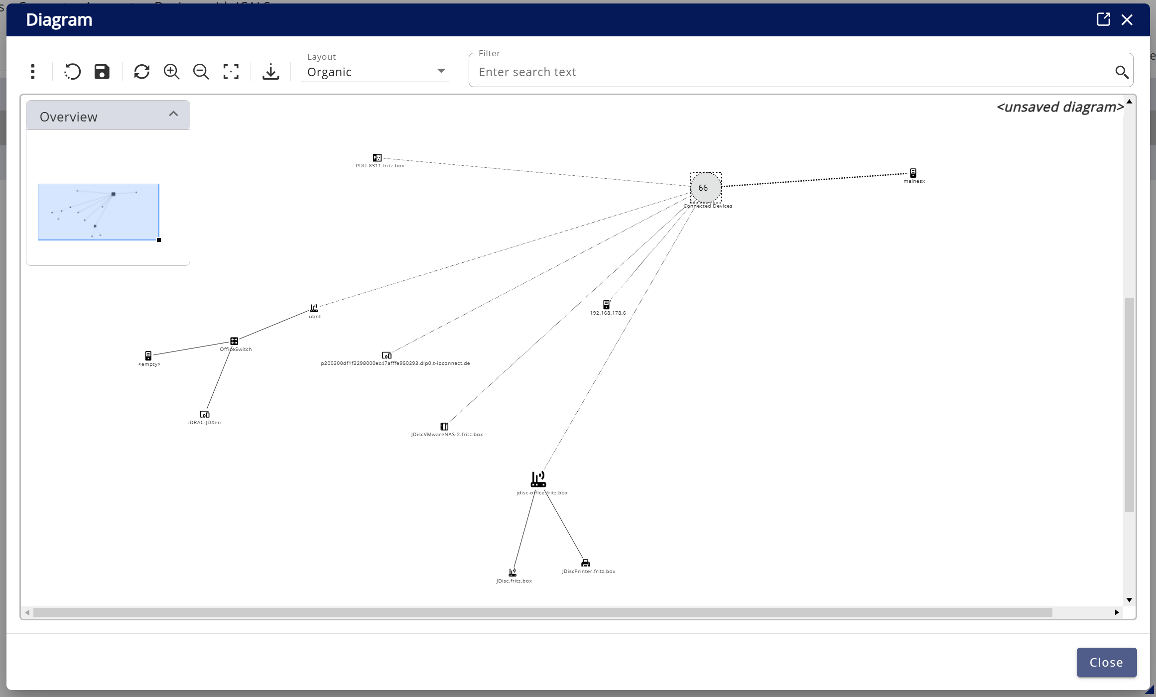 JDisc web UI-diagrams